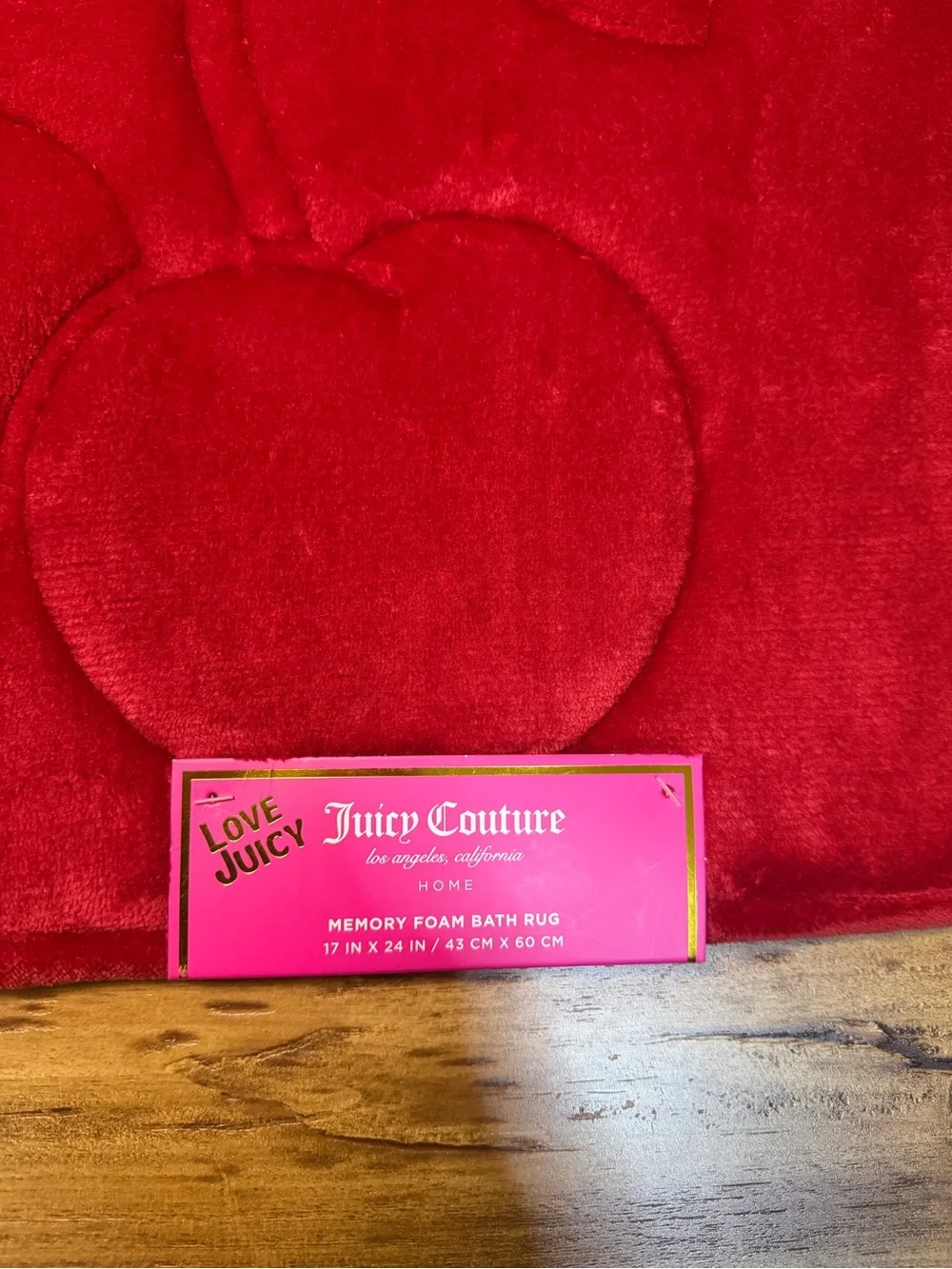 Juicy Couture Red Heart Memory Foam Bath Rug